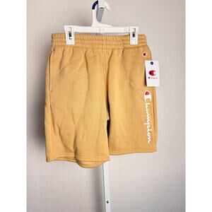Champion Boys Sweat Shorts L 14-16 Tan Logo Fleece NWT